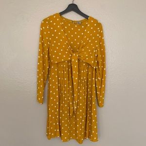 ASOS Yellow & White Polka Dot Dress Size 14